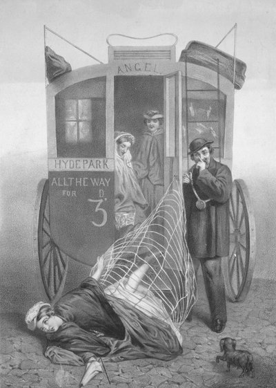 Perils of the Crinoline, 1850-70 by English School